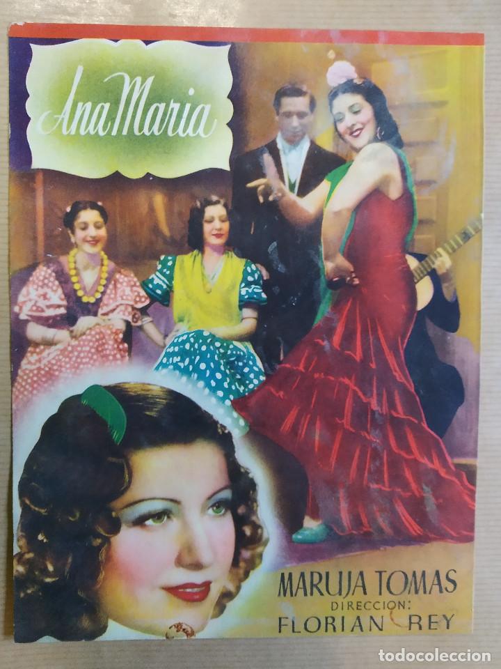 Cinema: ANA MARIA. MARUJA TOMAS, FLORIAN REY. GUIA PUBLICITARIA ORIGINAL