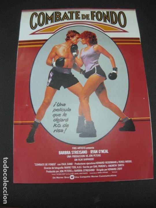 Cin&eacute;ma: COMBATE DE FONDO. BARBARA STREISAND - RYAN O'NEIL. GUIA PUBLICITARIA DE LA PELICULA.