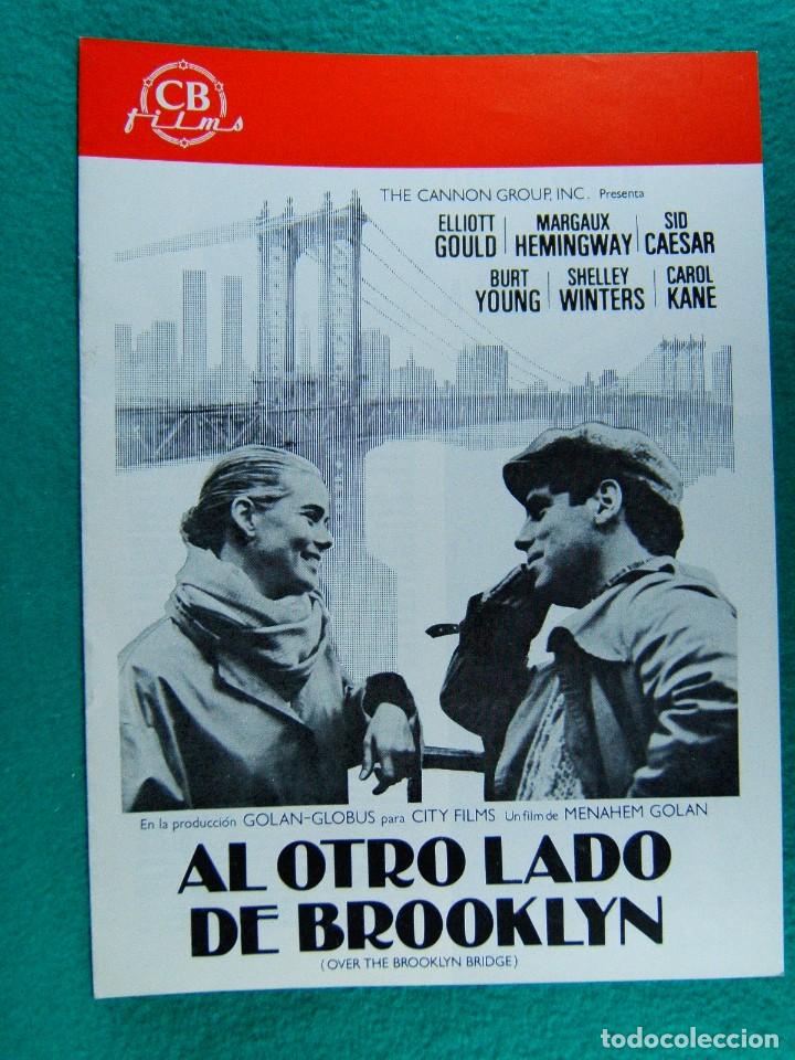 Cine: AL OTRO LADO DE BROOKLYN-OVER THE BRIDGE-MENAHEM GOLAN-ELLIOTT GOULD-MARGAUX HEMINGWAY-4 HOJAS-1984.