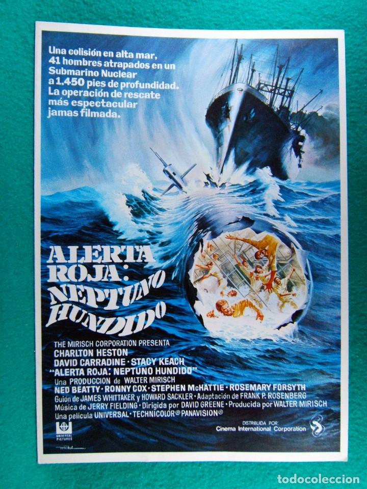 Cine: ALERTA ROJA : NEPTUNO HUNDIDO-DAVID GREENE- 4 PAGINAS -CHARLTON HESTON-DAVID CARRADINE-1978.