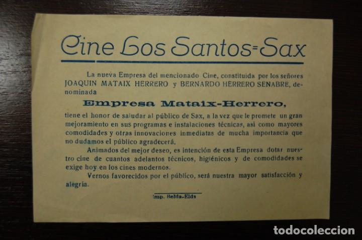 Cinema: CINE LOS SANTOS .- SAX