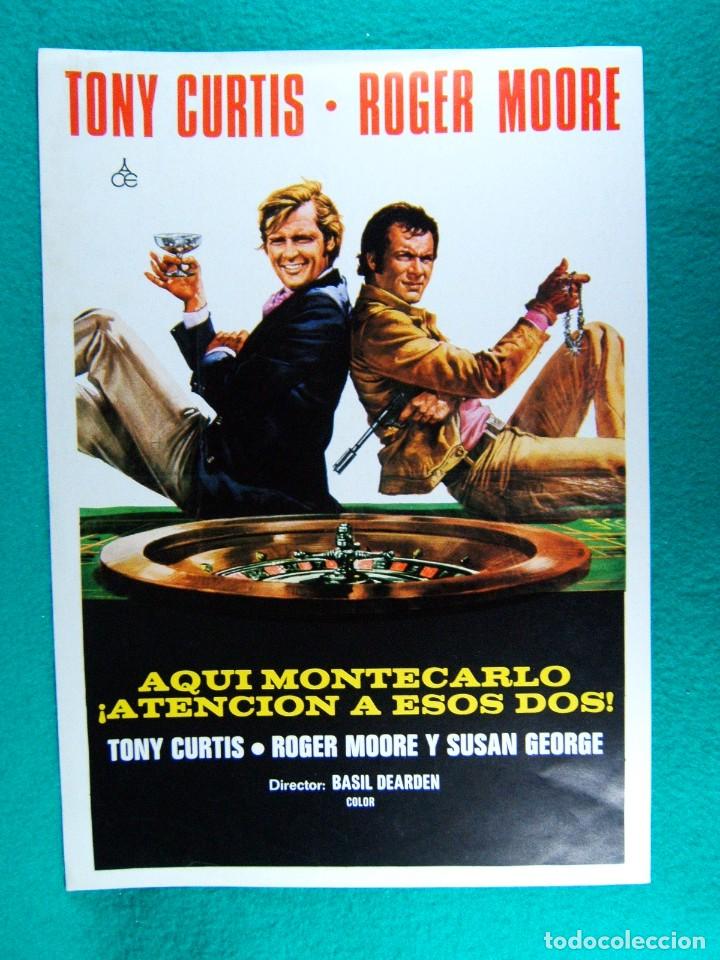 Cine: AQUI MONTECARLO &iexcl; ATENCION A ESOS DOS !- 2 PAGINAS -BASIL DEARDEN-TONY CURTIS-ROGER MOORE-1974.