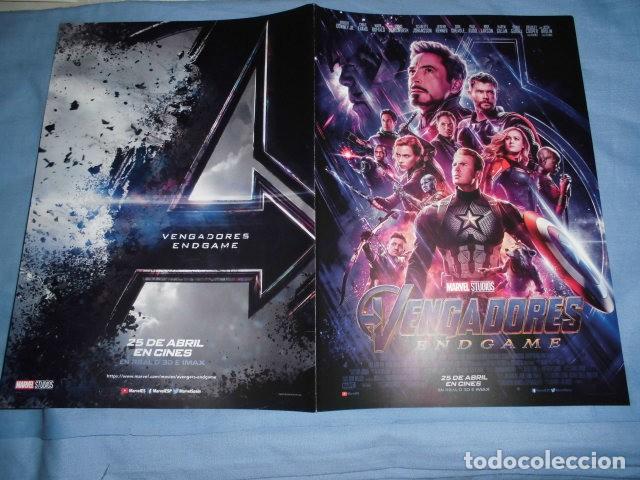 Cine: VENGADORES ENDGAME. GUIA PUBLICITARIA DOBLE. ORIGINAL.MAGNIFICO ESTADO.NUEVO.