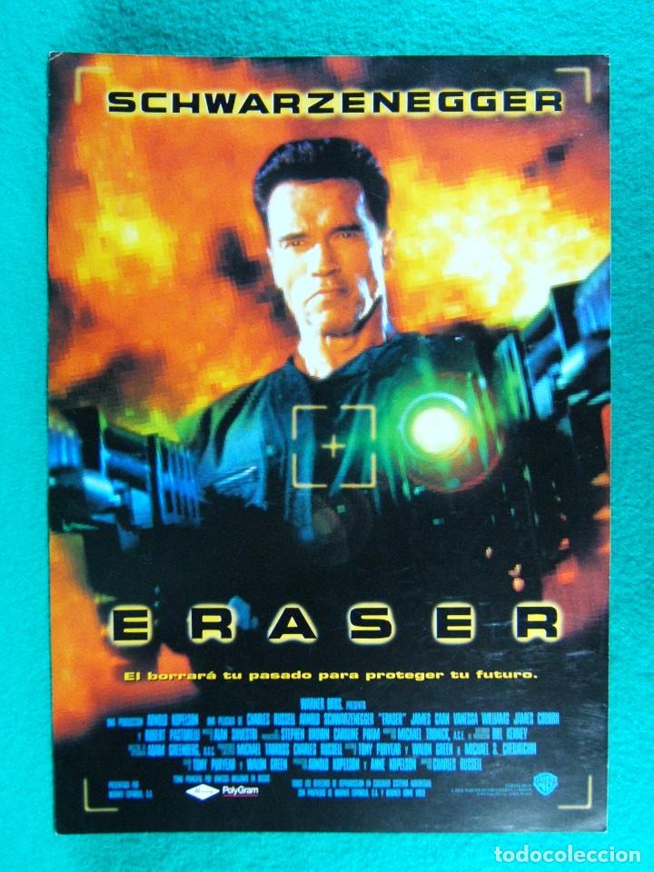 Cine: ERASER-CHARLES RUSSELL- ARNOLD SCHWARZENEGGER-JAMES CAAN-VANESSA WILLIAMS-2 PAGINAS-1996.