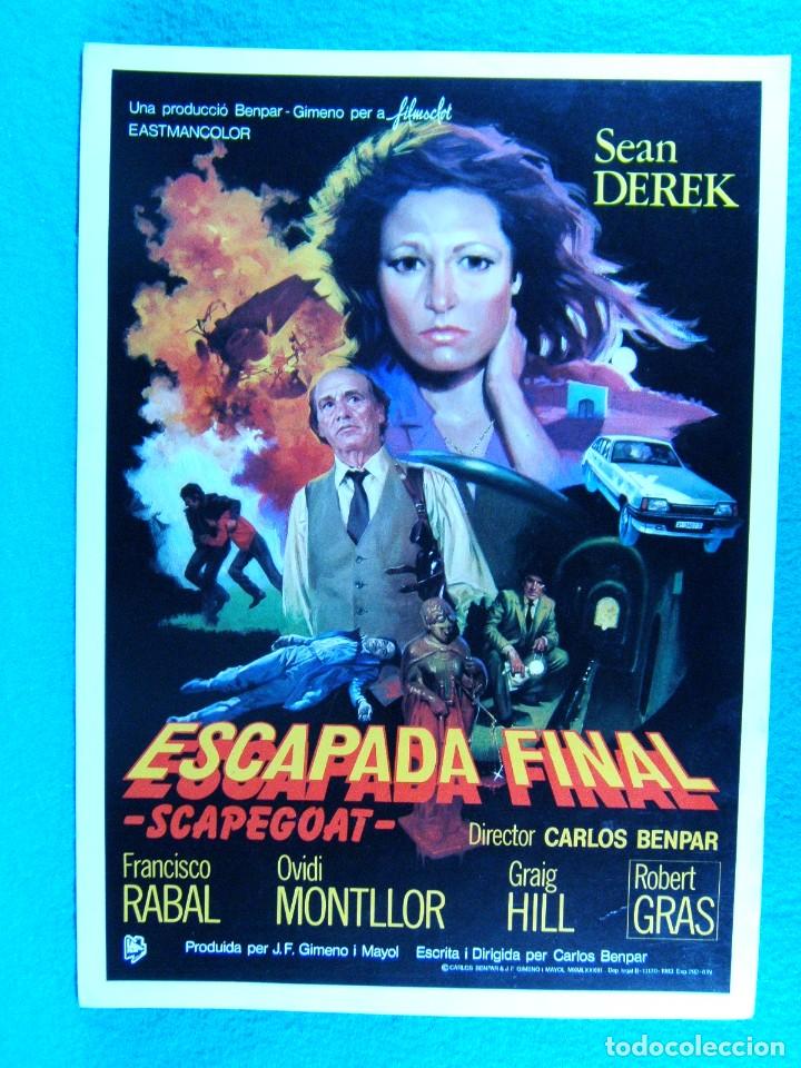 Cine: ESCAPADA FINAL-SCAPEGOAT-2 PAGINAS-CARLOS BENPAR-SEAN DEREK-FRANCISCO RABAL-OVIDI MONTLLOR-1983.