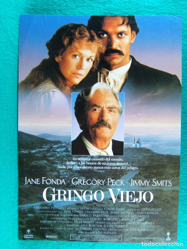 Cine: GRINGO VIEJO-OLD GRINGO-LUIS PUENZO-JANE FONDA-GREGORY PECK-JIMMY SMITS-JENNY GAGO-2 PAGINAS-1989.
