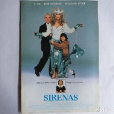 Cine: SIRENAS (1990) DE RICHARD BENJAMIN. CON CHER, BOB HOSKINS Y WINONA RYDER.. Lote 193412703