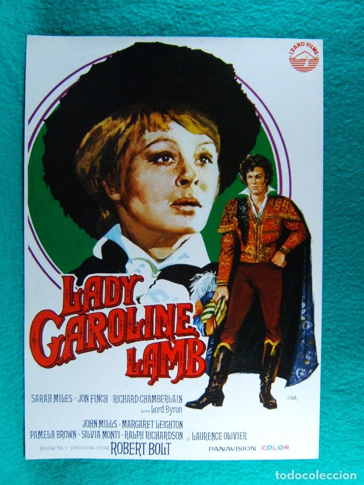 Cine: LADY CAROLINE LAMB-LORD BYRON-ROBERT BOLT-SARAH MILES-JON FINCH-RICHARD CHAMBERLAIN-2 PAGI-JANO-1972