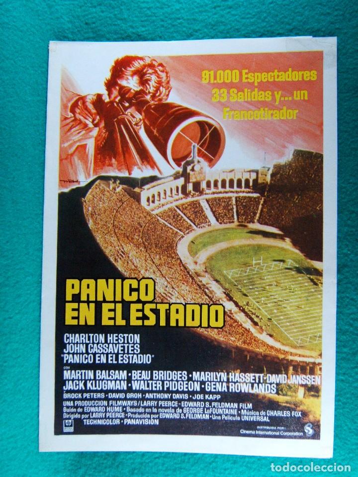 Cine: PANICO EN EL ESTADIO-LARRY PEERCE-CHARLTON HESTON- 4 PAGINAS- JOHN CASSAVETES-MARTIN BALSAM-1976.