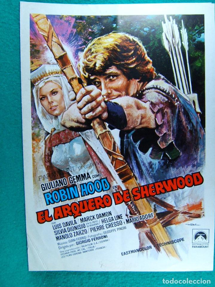 Cine: EL ARQUERO DE SHERWOOD-ROBIN HOOD-GIORGIO FERRONI-GIULIANO GEMMA-ILUSTRA MAC-2 HOJAS-1971.