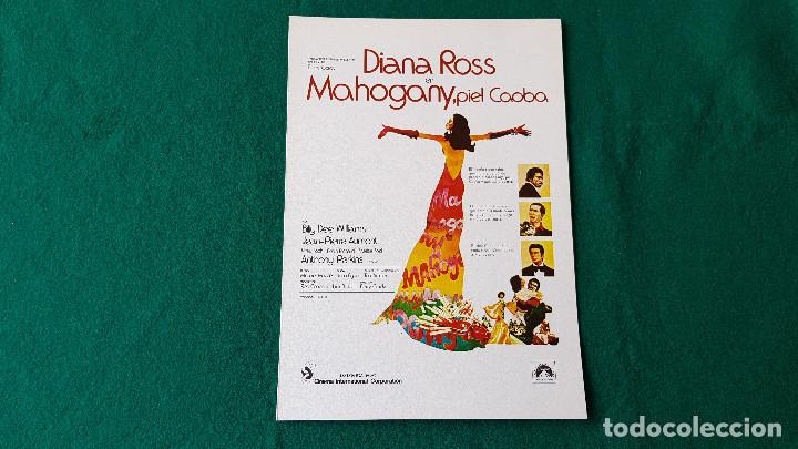 Cine: FOLLETO GUIA DE CINE FICHA TECNICA - MAHOGANY, PIEL CAOBA - DIANA ROSS...