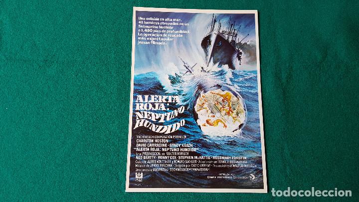 Cine: FOLLETO GUIA DE CINE FICHA TECNICA - ALERTA ROJA: NEPTUNO HUNDIDO - CHARLTON HESTON...