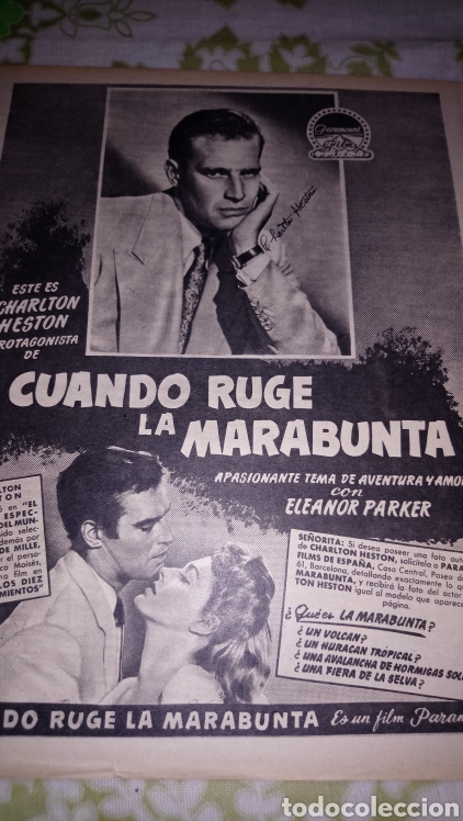 Cine: . Charlton. Heston propaganda prensa cuando ruge la marabunta