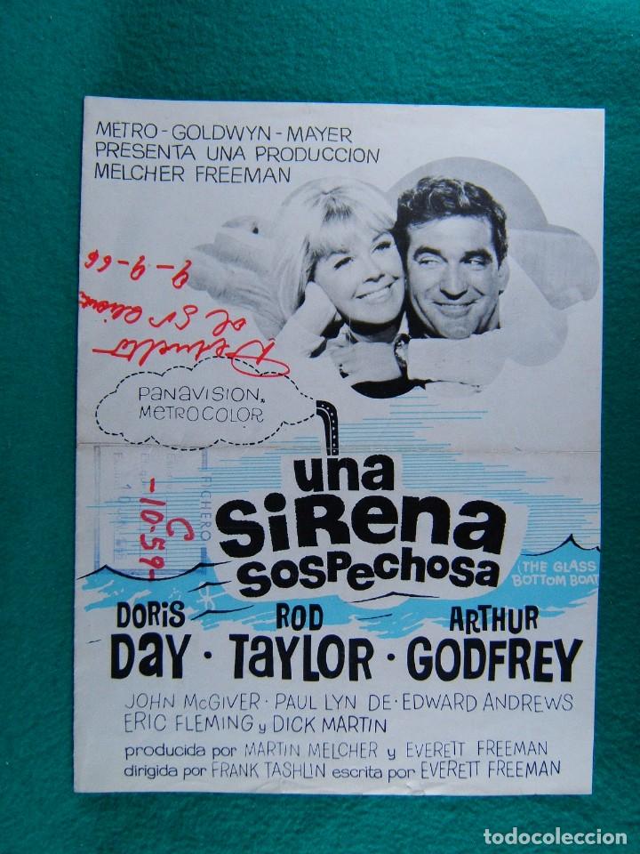 Cine: UNA SIRENA SOSPECHOSA-DORIS DAY-ROD TAYLOR- 4 PAGINAS -ARTHUR GODFREY-FRANK TASHLIN-1966-RARISIMA. .
