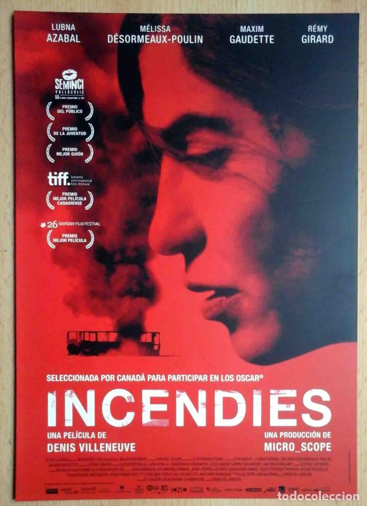 Cine: GU&Iacute;A ORIGINAL DE CINE: Incendies (Denis Villeneuve) Doble impresa a dos caras.