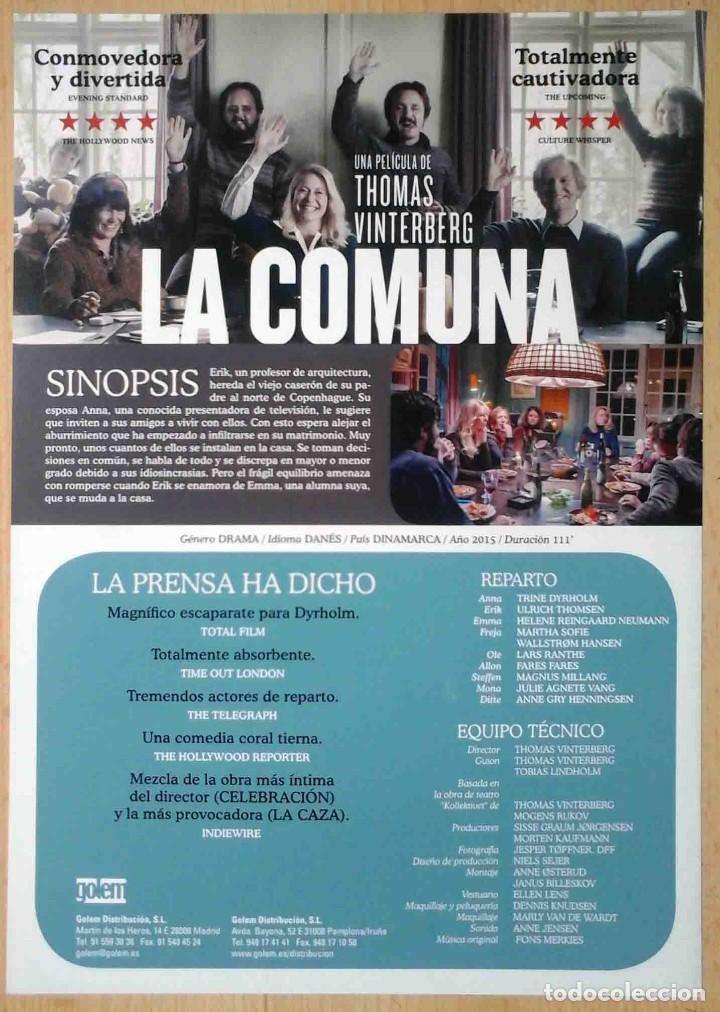 Cine: GU&Iacute;A ORIGINAL DE CINE: La comuna (Thomas Vinterberg) Simple impresa a dos caras. - Foto 2