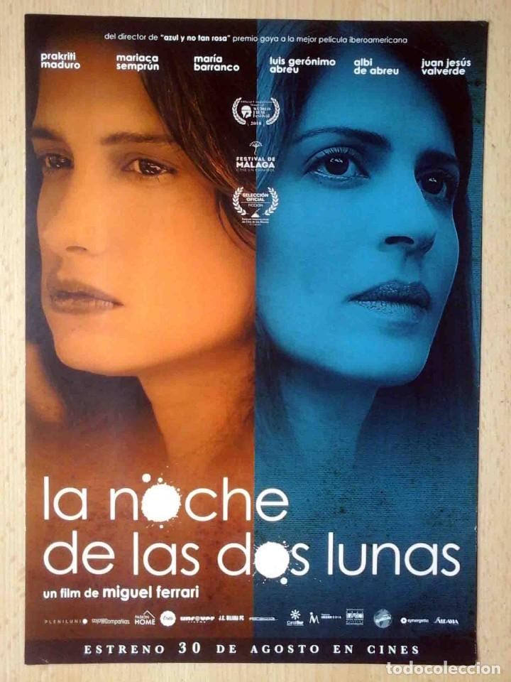 Cine: GU&Iacute;A ORIGINAL DE CINE: La noche de las dos lunas (Miguel Ferrari) Simple impresa a dos caras.