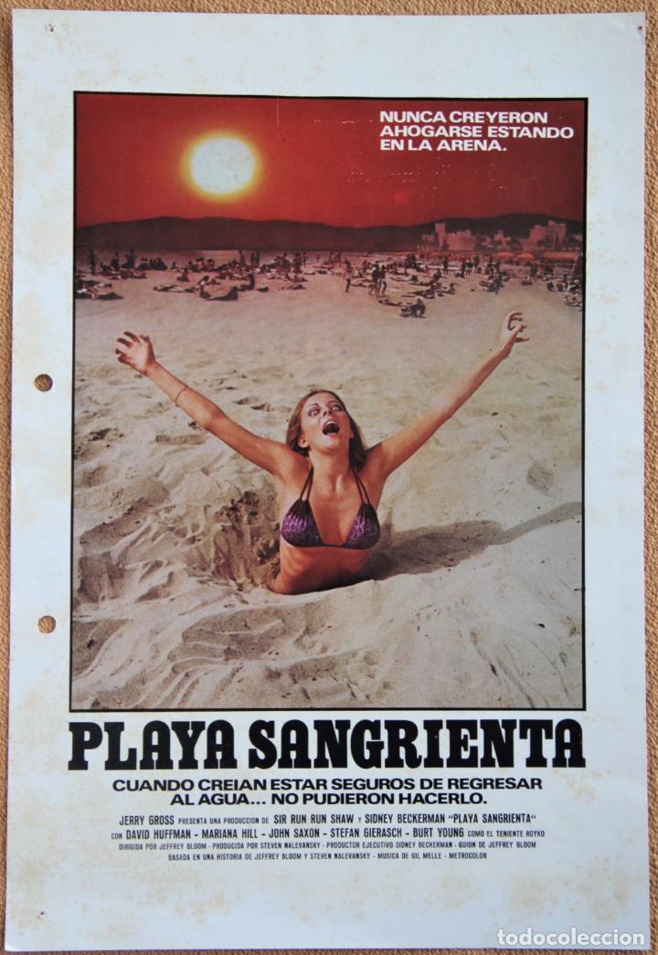 Cinema: GUIA PUBLICITARIA ORIGINAL.  PLAYA SANGRIENTA. DAVID HAUFFMAN, MARIANA HILL 1981