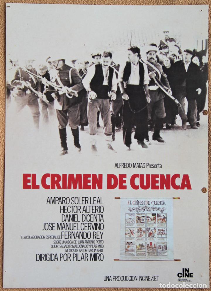 Cinema: GUIA PUBLICITARIA ORIGINAL. EL CRIMEN DE CUENCA. AMPARO SOLER LEAL, HECTOR ALTERIO, PILAR MIR&Oacute;. 1979