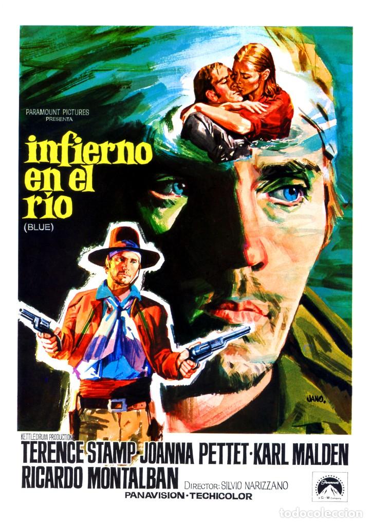 Cine: INFIERNO EN EL R&Iacute;O 1968 GU&Iacute;A ORIGINAL DOBLE DE SU ESTRENO EN ESPA&Ntilde;A TERENCE STAMP KARL MALDEN