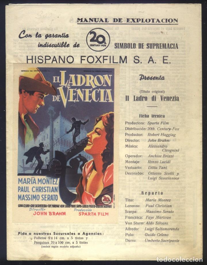 Cine: Q-10374- EL LADRON DE VENECIA (Il ladro di Venezia) (TRIPTICO) (SOLIG&Oacute;) MARIA MONTEZ