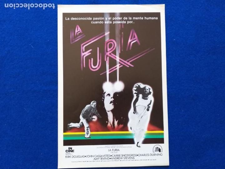 Kino: GUIA: LA FURIA. THE FURY. BRIAN DE PALMA, KIRK DOUGLAS, JOHN CASSAVETES, CHARLES DURNING. A&Ntilde;O 1979.