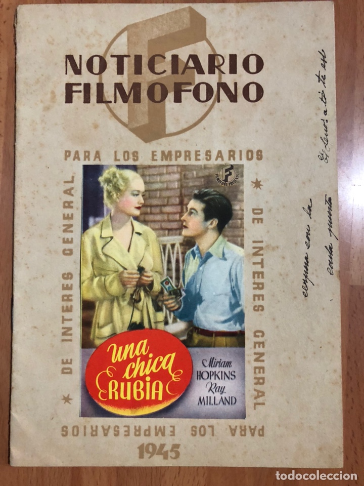 Cine: Noticiario Filmofono.mirian hopkins.sabotaje alfred hitchcock.nueva Orleans John wayne 1945
