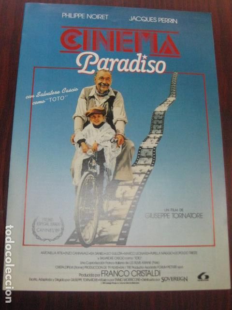 Cinema: cinema paradiso - guia publicitaria original - philippe noiret jacques perrin bicicleta bike