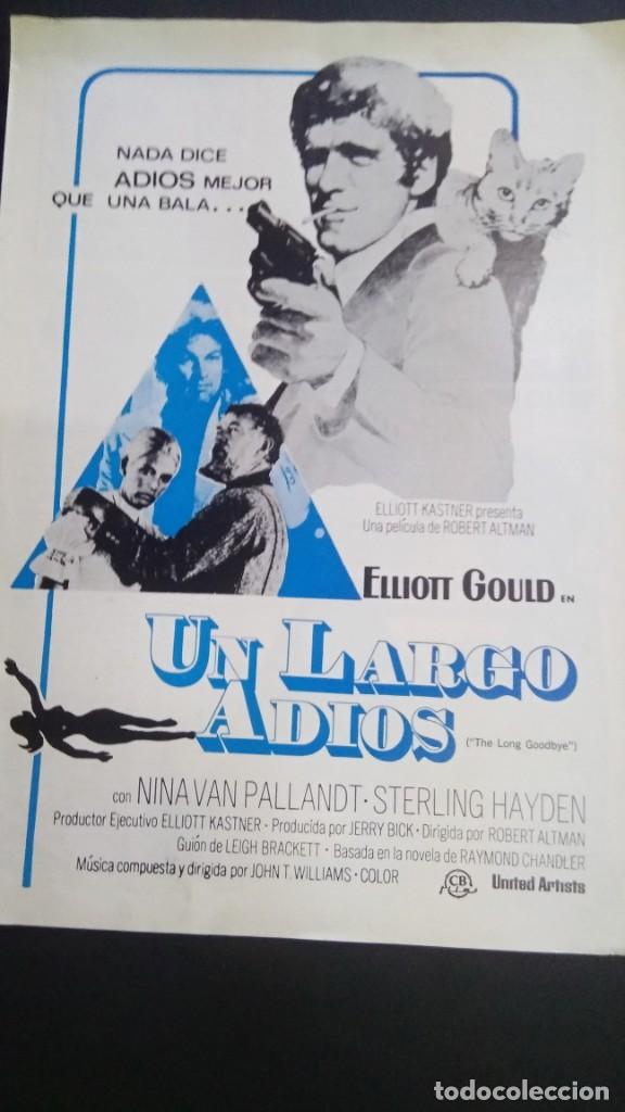 Cinema: GUIA UN LARGO ADIOS -ELLIOT GOULD-TRIPTICO-EXCELENTE CONSERVACION. L03