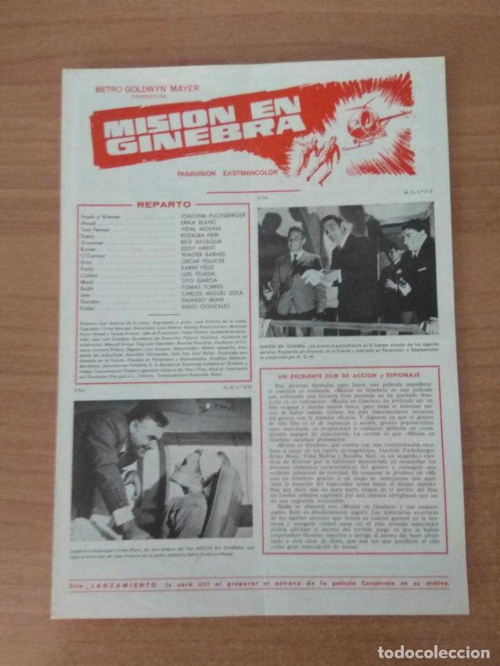 Cine: G-7--GUIA DE LA PELICULA--- MISION EN GINEBRA