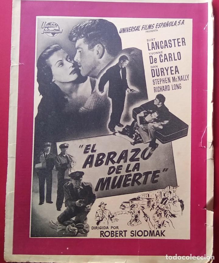 Cine: GUIA DE CINE- EL ABRAZO DE LA MUERTE 1949- BURT LANCASTER - 8 PAGINAS - UNICA COPIA EN INTERNET- L4