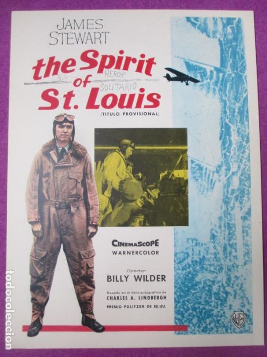 Cine: GUIA PUBLICITARIA CINE THE SPIRTI OF ST. LOUIS JAMES STEWART G568