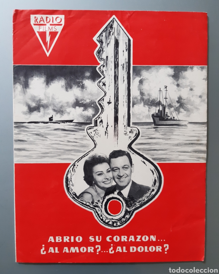 Cine: Tr&iacute;ptico de la pel&iacute;cula &rdquo;La llave &rdquo; con Sofia Loren y Willian Holden a&ntilde;os 60 - 70. LEER CONDICIONES.