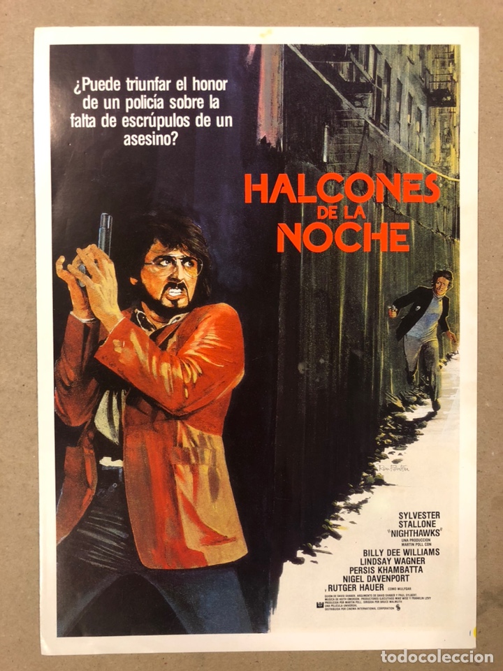 Cine: HALCONES DE LA NOCHE (1981). GU&Iacute;A PUBLICITARIA DE LA PEL&Iacute;CULA. SYLVESTER STALLONE,...