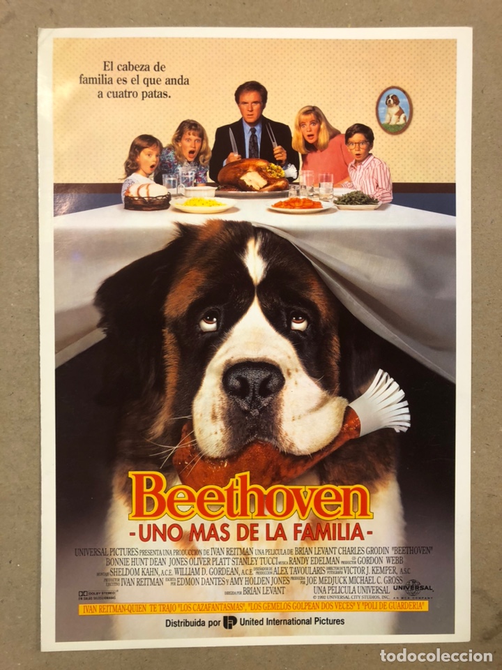Cine: BEETHOVEN, UNO M&Aacute;S EN LA FAMILIA (1992). GU&Iacute;A PUBLICITARIA DE LA PEL&Iacute;CULA.