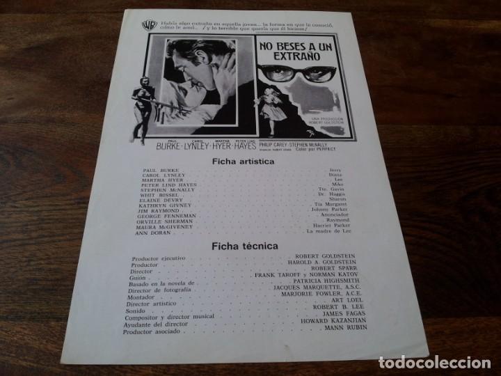 Cin&eacute;ma: No beses a un extra&ntilde;o - Paul Burke, Carol Lynley, Martha Hyer - guia original warner a&ntilde;o 1970
