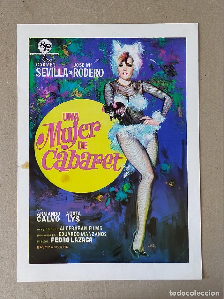 Cine: UNA MUJER DE CABARET. CARMEN SEVILLA, AGATA LYS, JOSE M&ordf; RODERO - GUIA SENCILLA ORIGINAL.