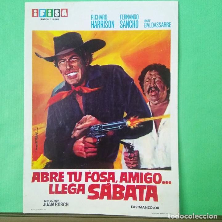 Kino: GUIA DE CINE - ABRE TU FOSA, AMIGO...LLEGA SABATA - 1971 - 6 PAGINAS - L10