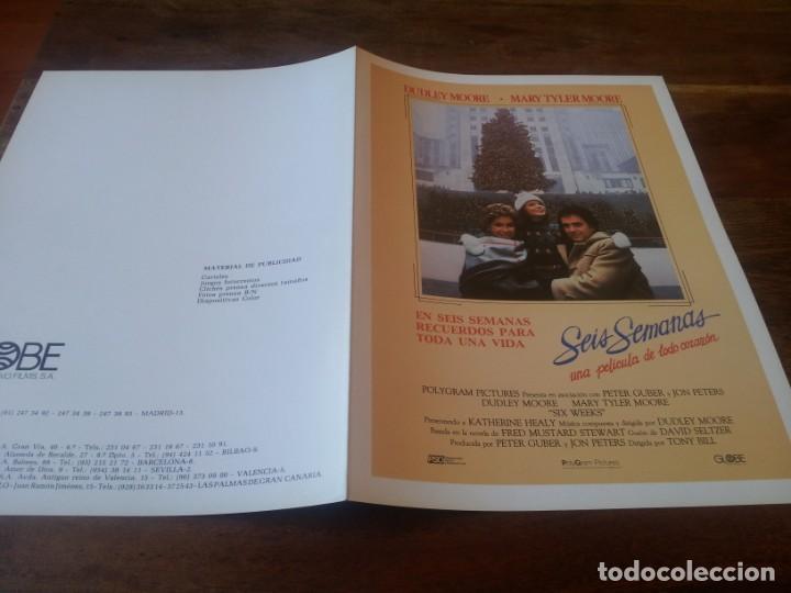Cine: Seis semanas - Dudley Moore, Mary Tyler Moore, Katherine Healy - guia original globe a&ntilde;o 1982