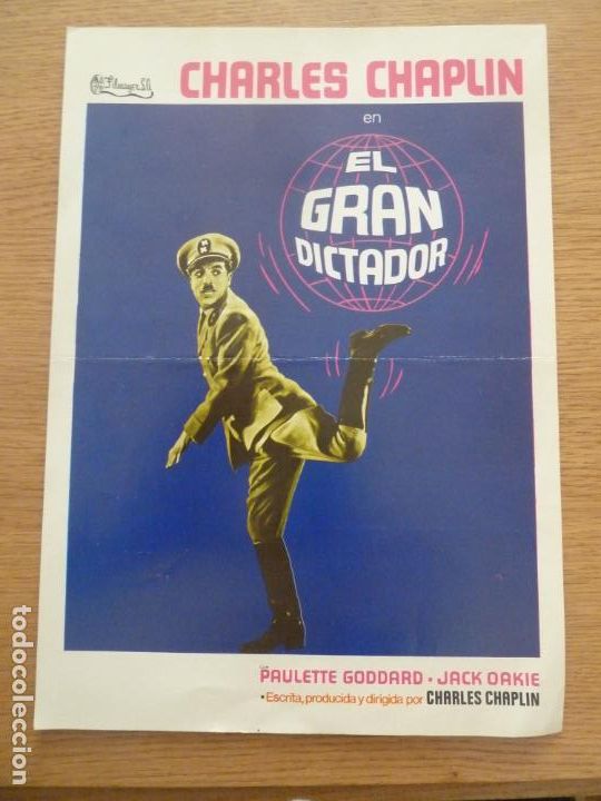 Cine: el gran dictador chaplin guia publicitaria original estreno