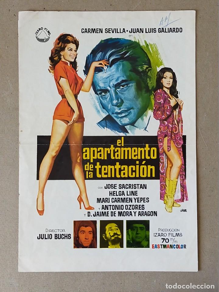Cine: EL APARTAMENTO DE LA TENTACI&Oacute;N. CARMEN SEVILLA, JUAN LUIS GALLARDO - GUIA DOBLE ORIGINAL.