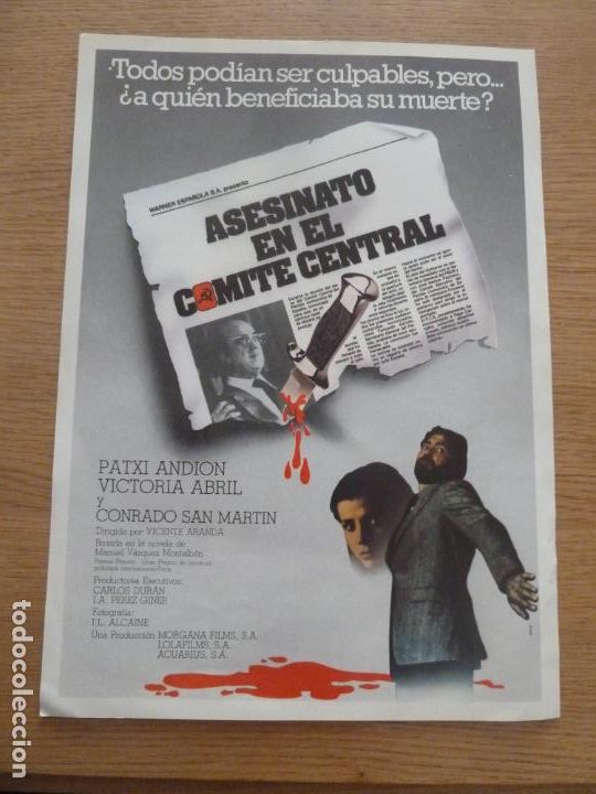 Cine: asesinato en el comite central guia publicitaria original estreno vict&ograve;ria abril