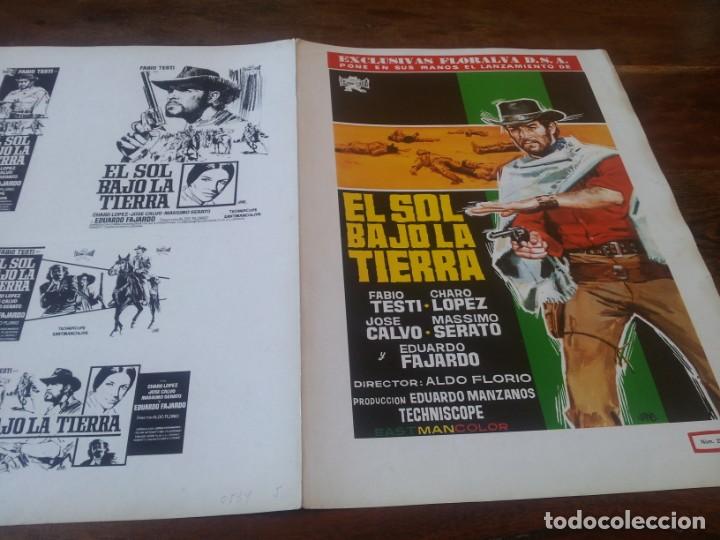 Cin&eacute;ma: El sol bajo la tierra - Fabio Testi, Eduardo Fajardo, charo lopez - guia original floralva 1971 jano