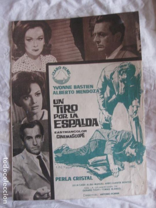 Cin&eacute;ma: UN TIRO EN LA ESPALDA. PERLA CRISTAL. GUIA PUBLICITARIA.