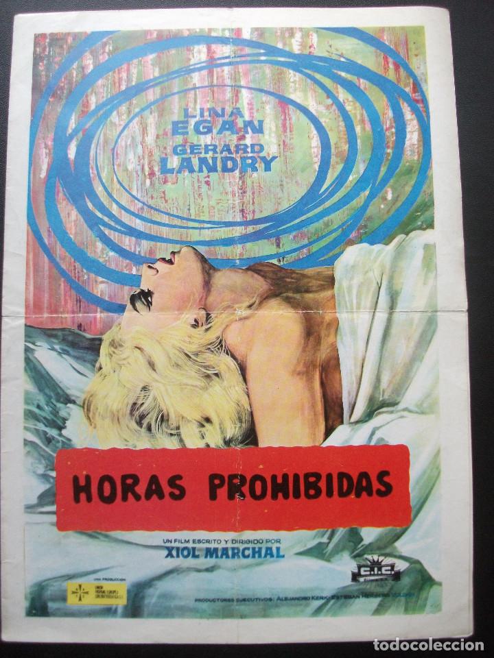 Cine: GU&Iacute;A PUBLICITARIA DE LA PEL&Iacute;CULA HORAS PROHIBIDAS, SOLIG&Oacute;, 2 HOJAS