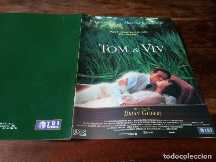 Cin&eacute;ma: Tom & Viv - Willem Dafoe, Miranda Richardson, Rosemary Harris - guia original tripictures 1994