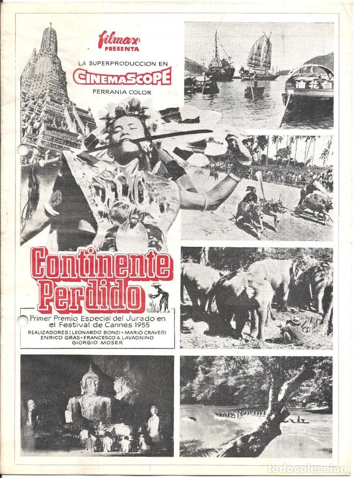 Cin&eacute;ma: G6384D CONTINENTE PERDIDO DOCUMENTAL ITALIANO GUIA ORIGINAL FILMAX ESTRENO