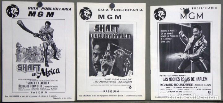 Cin&eacute;ma: G4909D SHAFT ROUNDTREE BLAXPLOITATION COLECCION DE 3 GUIAS ORIGINALES ESPA&Ntilde;OLAS