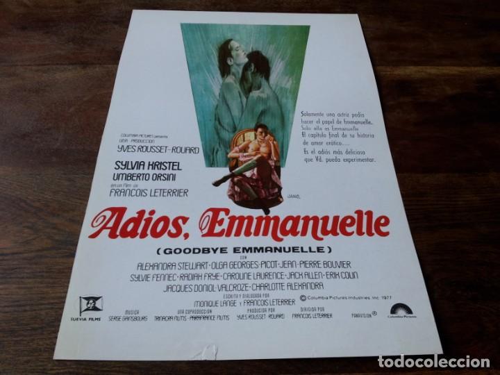 Kino: Adi&oacute;s Emmanuelle - Sylvia Kristel, Umberto Orsini, Fran&ccedil;ois Leterrier - guia original columbia 1977