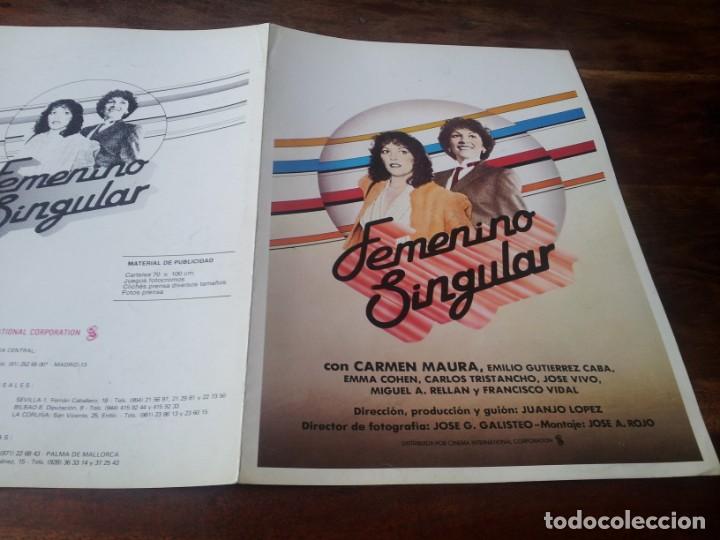 Kino: Femenino singular - carmen maura, emilio gutierrez caba, emm cohen - guia original c.i.c 1982
